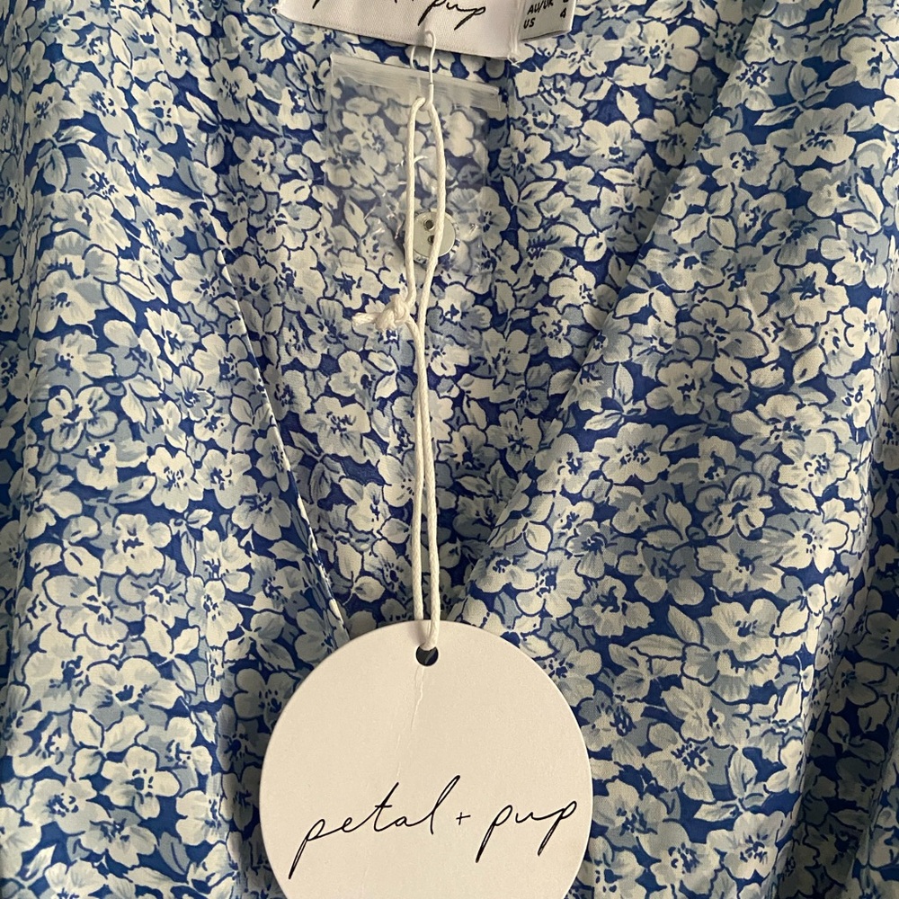 Petal & Pup Blue Floral Mini Dress - Picture 4 of 5